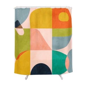 Society6 Mid Century Abstract Shapes Shower Curtain